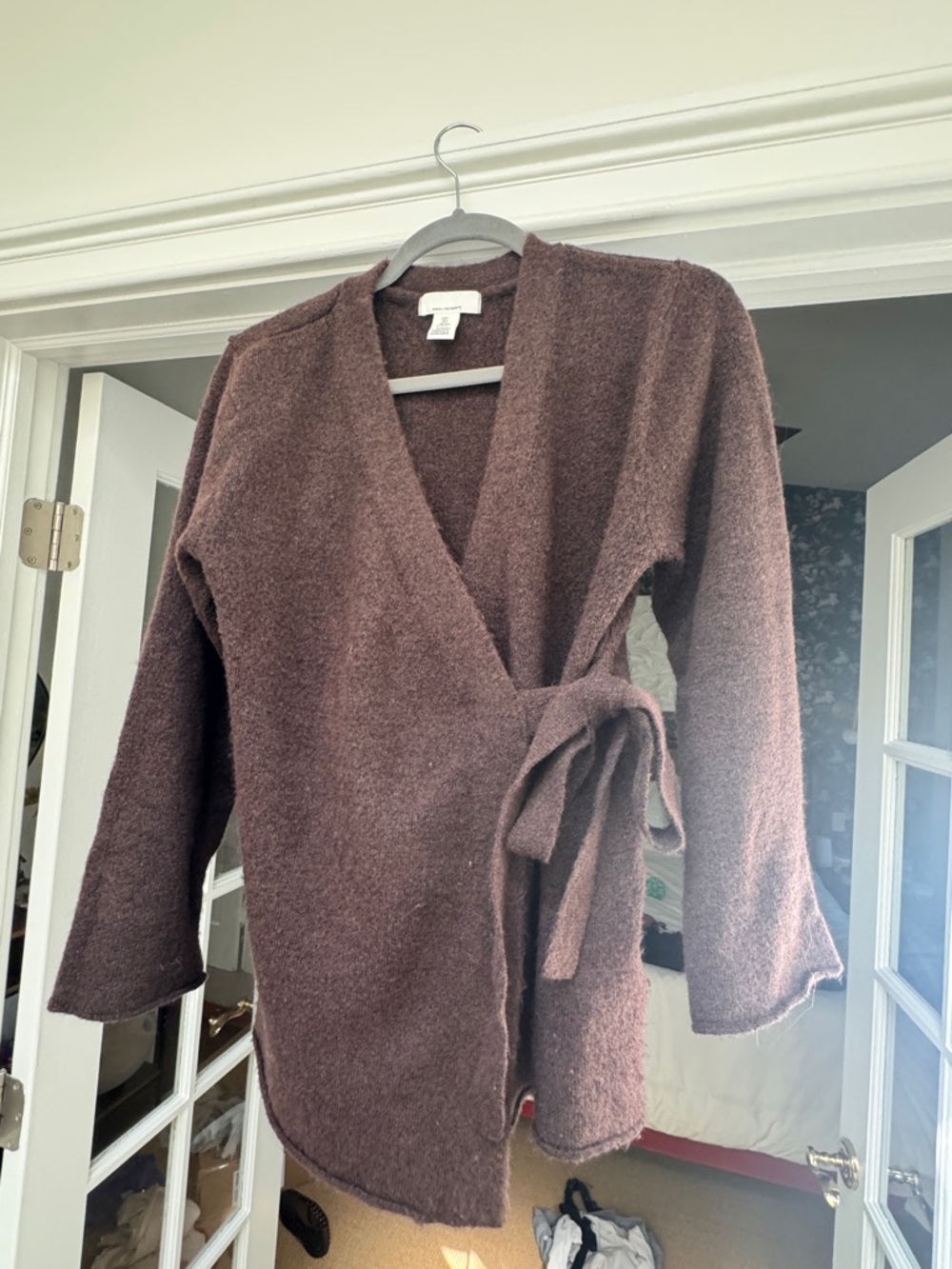 H&M Mama Maternity Before and After wrap-front cardigan - Small - Dark Brown